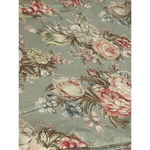 VTG Ralph Lauren Charlotte Sage Green Floral TWIN Flat Sheet French Country